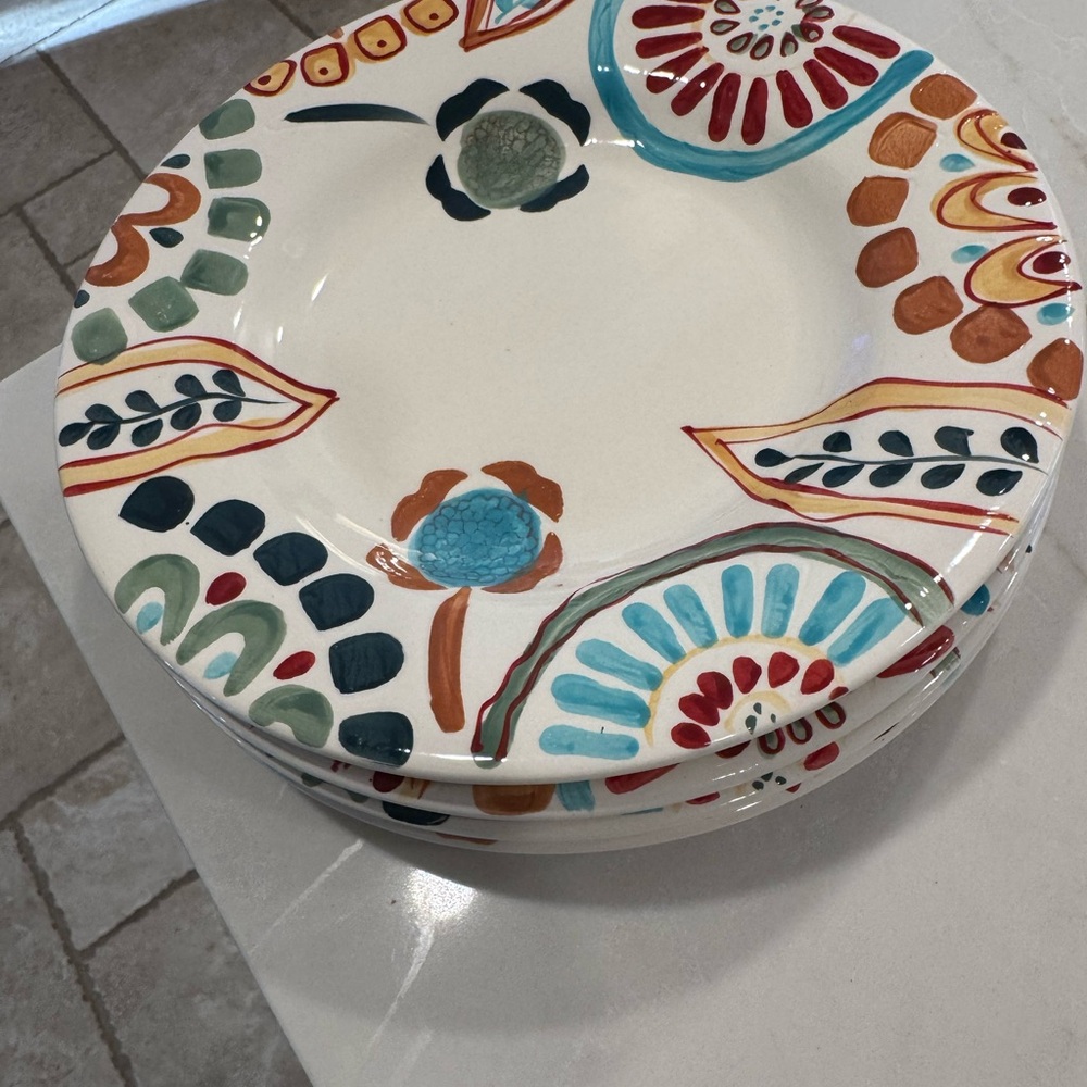Colorful Patterned Ceramic Plates - Picture 3 of 3